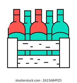 wine box line icon vector. wine box sign. isolated symbol illustration
