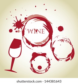 wine bubbles over vintage background vector illustration