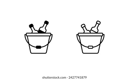 wine Bucket icon design with white background stock illustration