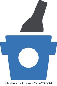 icono de color de glifo vectorial de balde de vino