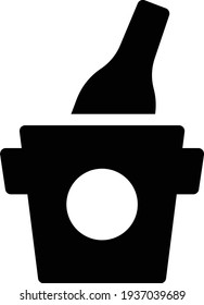 icono plano de glifo vectorial de balde de vino