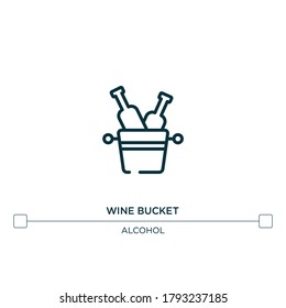 Vektorsymbol des Weinkellers. Einfache Elementgrafik. Weine Eimer Umriss Symbol aus dem Alkoholkonzept. Kann für Web und Mobile verwendet werden
