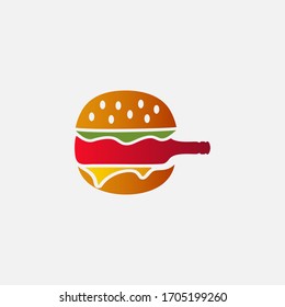 Wine And Burger Logo, Bar