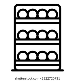 Wine cabinet icon outline vector. Wood shelf. Wood bar