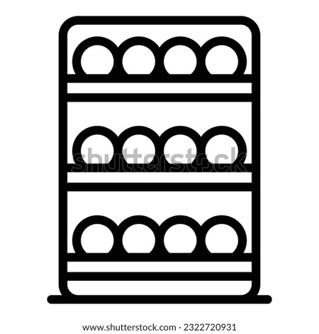 Wine cabinet icon outline vector. Wood shelf. Wood bar