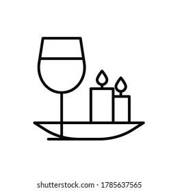 Wine, candle, plate icon. Simple line, outline vector elements of public catering icons for ui and ux, website or mobile application