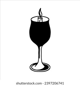 wine and candle vector illustration