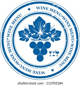 wine card concept menu stamp