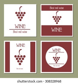 Wine card. Wine industry. Menu for restaurants and bars, labels and booklets. Wine and grapes.