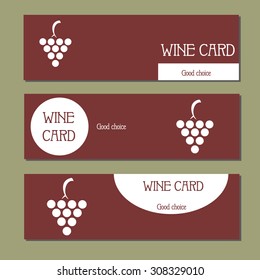 Wine card. Wine industry. Menu for restaurants and bars, labels and booklets. Wine and grapes.