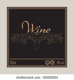 Wine card. Wine industry. Menu for restaurants and bars, labels and booklets. Wine and grapes. Vintage.
