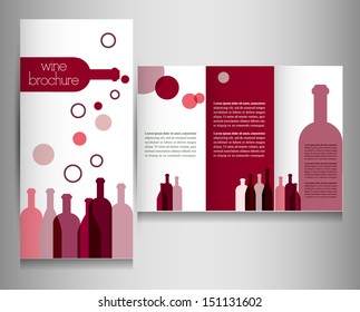 Wine card for restaurant. Brochure design flyer.