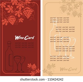 Wine Card in retro style