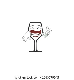 wine cartoon characters design with expression. you can use for stickers, pins, mascot or patches