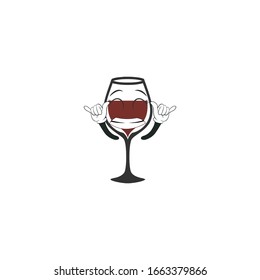 wine cartoon characters design with expression. you can use for stickers, pins, mascot or patches