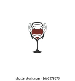 wine cartoon characters design with expression. you can use for stickers, pins, mascot or patches