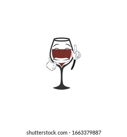 wine cartoon characters design with expression. you can use for stickers, pins, mascot or patches