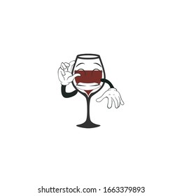 wine cartoon characters design with expression. you can use for stickers, pins, mascot or patches
