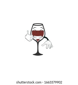 wine cartoon characters design with expression. you can use for stickers, pins, mascot or patches