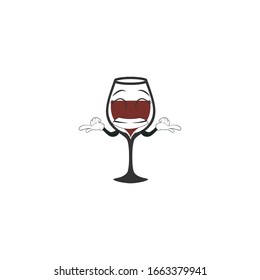 wine cartoon characters design with expression. you can use for stickers, pins, mascot or patches