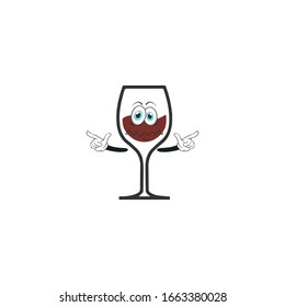 wine cartoon characters design with expression. you can use for stickers, pins, mascot or patches