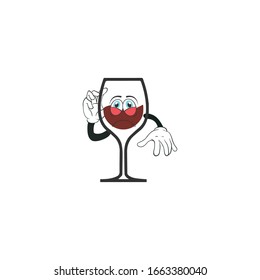 wine cartoon characters design with expression. you can use for stickers, pins, mascot or patches