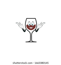 wine cartoon characters design with expression. you can use for stickers, pins, mascot or patches