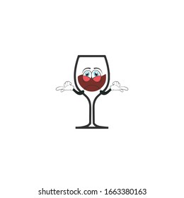wine cartoon characters design with expression. you can use for stickers, pins, mascot or patches