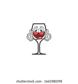 wine cartoon characters design with expression. you can use for stickers, pins, mascot or patches