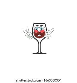 wine cartoon characters design with expression. you can use for stickers, pins, mascot or patches