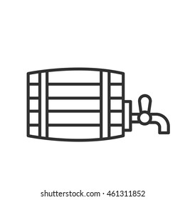 wine cask linear icon. Thin line design