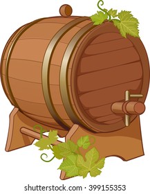 Wine cask vine decorated