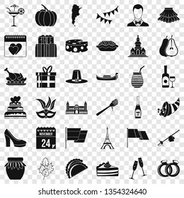 Wine celebration icons set. Simple style of 36 wine celebration vector icons for web for any design