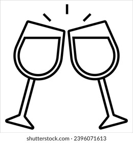wine celebration, Simple Party-Related Vector Line Icon