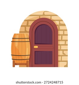 Adega. Clipart de vetor plano, ilustração com plano de fundo isolado.