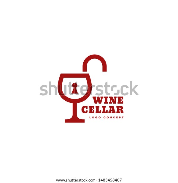 Wine Cellar Logo Design Template Wineglass Stock Vector (Royalty Free