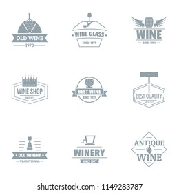 Wine cellar logo set. Simple set of 9 wine cellar vector logo for web isolated on white background