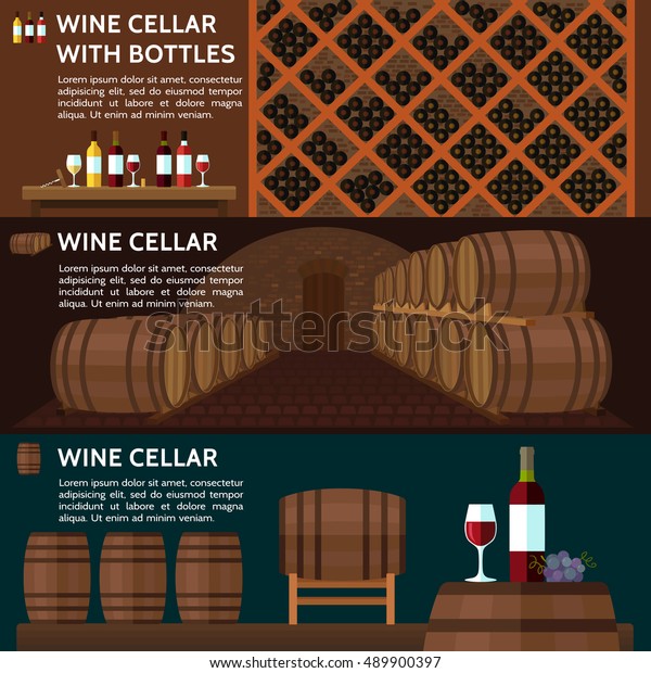 Wine Cellar Tasting Room Bottles On Stock Vector Royalty