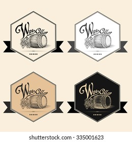 Wine cellar
Vector illustration in retro style labels of alcoholic beverages