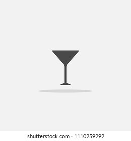 Wine or champagne cup vector icon with shadow
