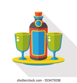 wine champagne flat icon