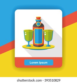 wine champagne flat icon
