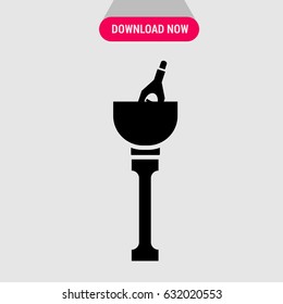 Wine & Champagne Holder Vector Icon, The symbol of champange holder. Simple, modern flat vector illustration for mobile app, website or desktop app  