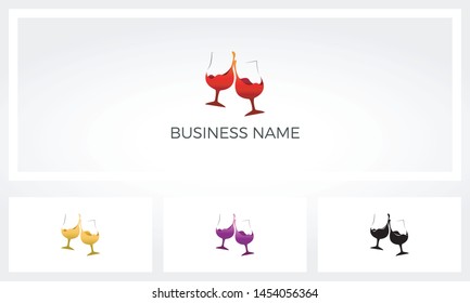 Wine, Champagne. Toast Splash Logo