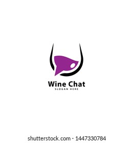 Wine Chat Logo Design Icon