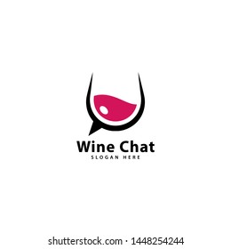 Wine Chat Logo Design Icon