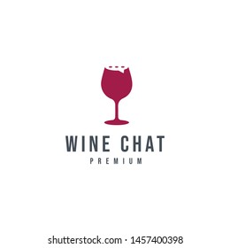 Wine Chat Logo Design Template