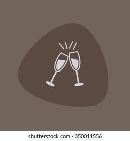Wine cheers glass vector image