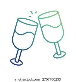 Wine Cheers icon with white background vector stock illustration