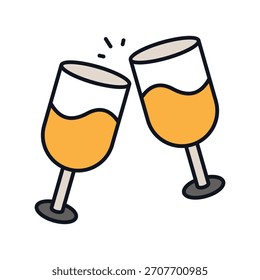 Wine Cheers icon with white background vector stock illustration